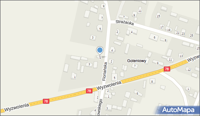 Goleniowy, Floriańska, 1, mapa Goleniowy