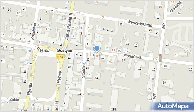 Gostynin, Floriańska, 8, mapa Gostynin