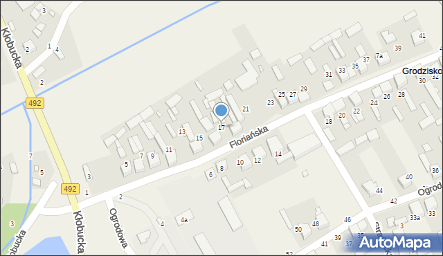 Grodzisko, Floriańska, 17, mapa Grodzisko