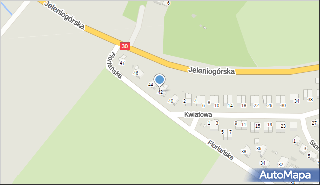 Gryfów Śląski, Floriańska, 42, mapa Gryfów Śląski