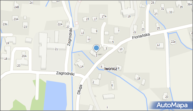 Iwonicz, Floriańska, 1, mapa Iwonicz