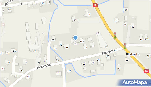 Iwonicz, Floriańska, 35, mapa Iwonicz