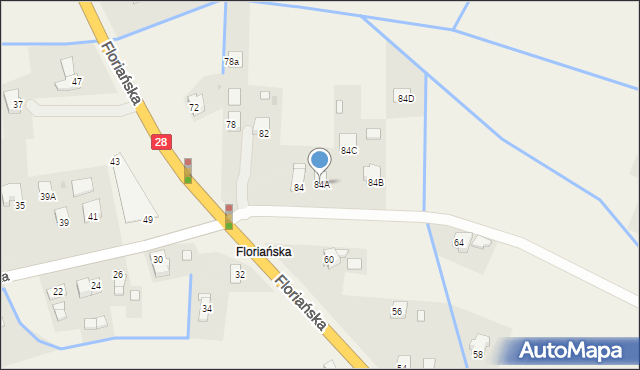 Iwonicz, Floriańska, 84A, mapa Iwonicz