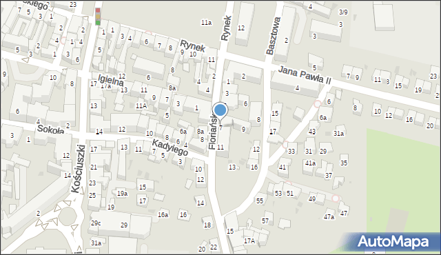 Jasło, Floriańska, 7, mapa Jasła