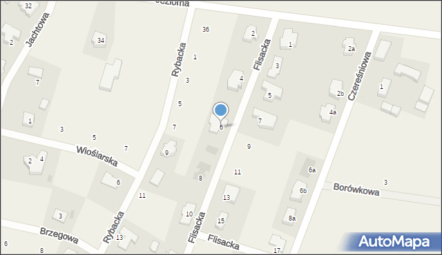 Kłodawa, Flisacka, 6, mapa Kłodawa