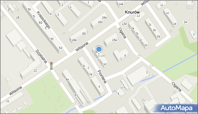 Knurów, Floriana, 1b, mapa Knurów