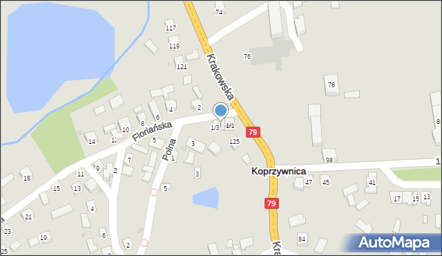 Koprzywnica, Floriańska, 1/2, mapa Koprzywnica