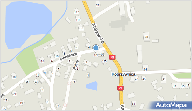 Koprzywnica, Floriańska, 1/3, mapa Koprzywnica