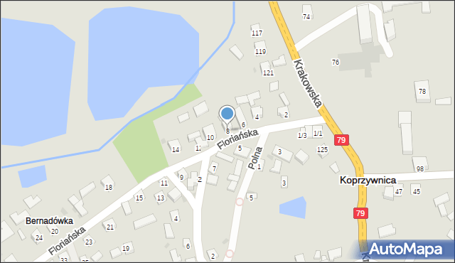 Koprzywnica, Floriańska, 8, mapa Koprzywnica