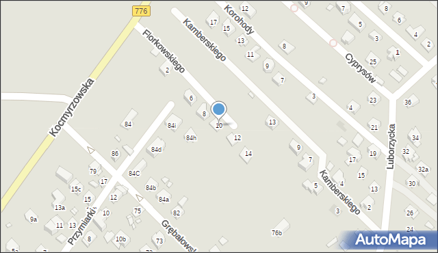 Kraków, Florkowskiego Walentego, 10, mapa Krakowa