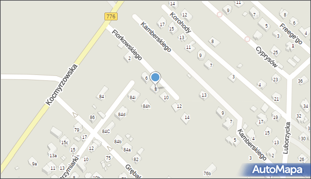 Kraków, Florkowskiego Walentego, 8, mapa Krakowa