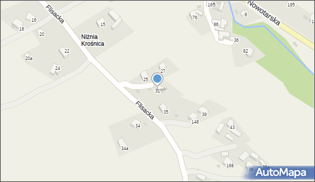 Krośnica, Flisacka, 31, mapa Krośnica