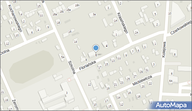 Łosice, Floriańska, 6, mapa Łosice