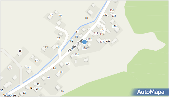 Młoszowa, Florkiewicza, 110, mapa Młoszowa