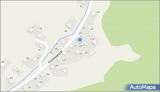 Młoszowa, Florkiewicza, 116, mapa Młoszowa