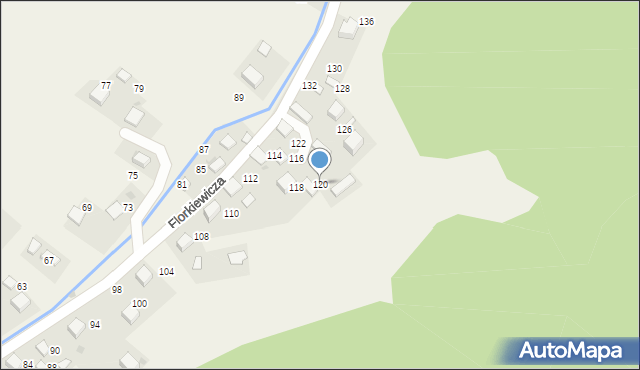 Młoszowa, Florkiewicza, 120, mapa Młoszowa