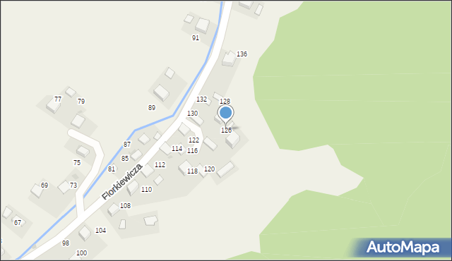 Młoszowa, Florkiewicza, 126, mapa Młoszowa