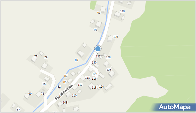 Młoszowa, Florkiewicza, 132, mapa Młoszowa