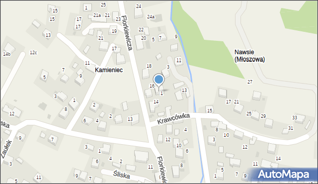 Młoszowa, Florkiewicza, 16A, mapa Młoszowa