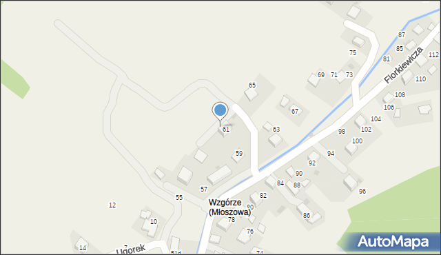 Młoszowa, Florkiewicza, 61a, mapa Młoszowa
