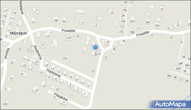 Niepołomice, Flisaków, 25, mapa Niepołomice