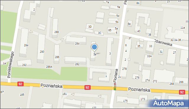 Ożarów Mazowiecki, Floriana, 3a, mapa Ożarów Mazowiecki