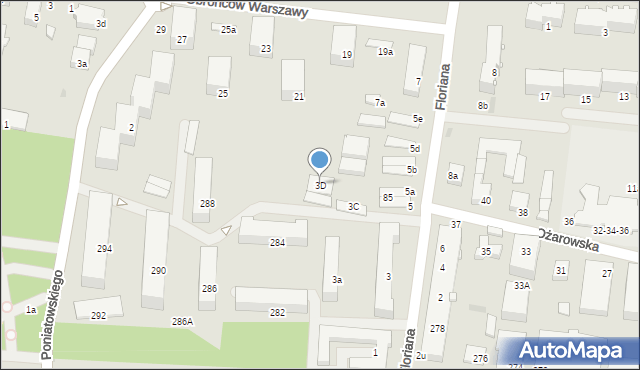 Ożarów Mazowiecki, Floriana, 3D, mapa Ożarów Mazowiecki