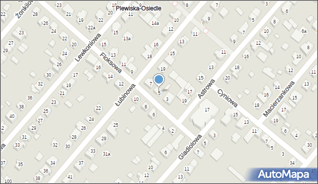 Poznań, Floksowa, 5, mapa Poznania