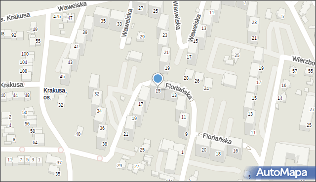 Rybnik, Floriańska, 15, mapa Rybnika