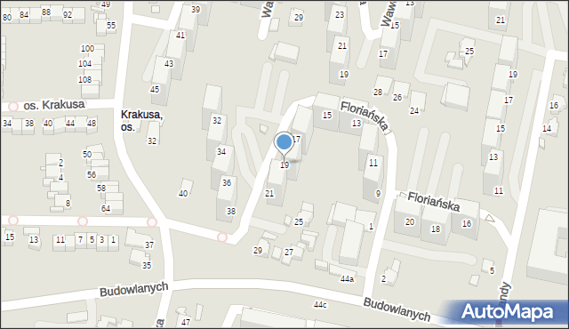 Rybnik, Floriańska, 19, mapa Rybnika