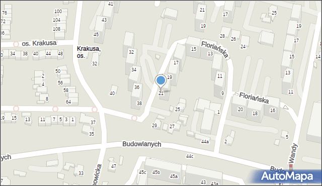 Rybnik, Floriańska, 21, mapa Rybnika