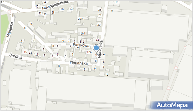 Sosnowiec, Floriańska, 10, mapa Sosnowca