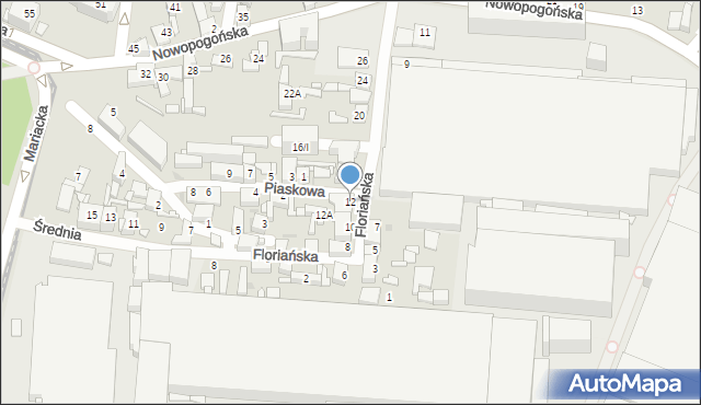 Sosnowiec, Floriańska, 12, mapa Sosnowca