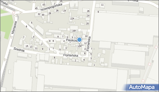 Sosnowiec, Floriańska, 12A, mapa Sosnowca