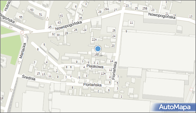 Sosnowiec, Floriańska, 16A, mapa Sosnowca