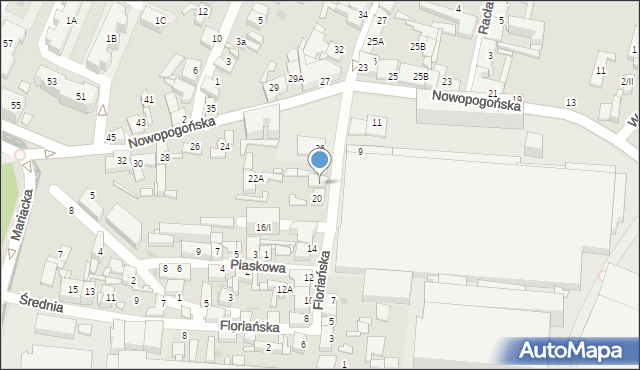 Sosnowiec, Floriańska, 22, mapa Sosnowca