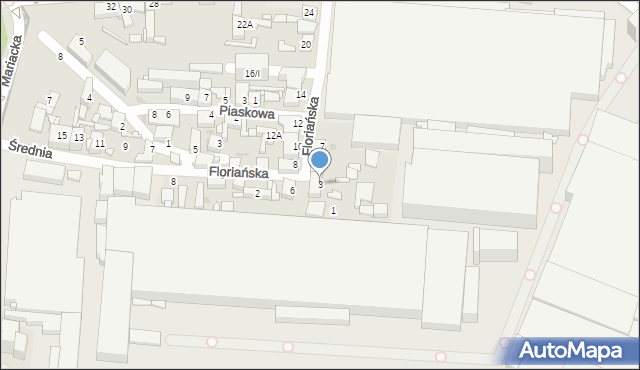 Sosnowiec, Floriańska, 3, mapa Sosnowca