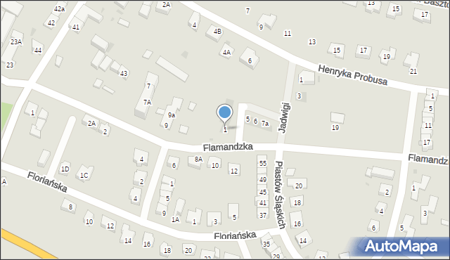 Środa Śląska, Flamandzka, 15, mapa Środa Śląska