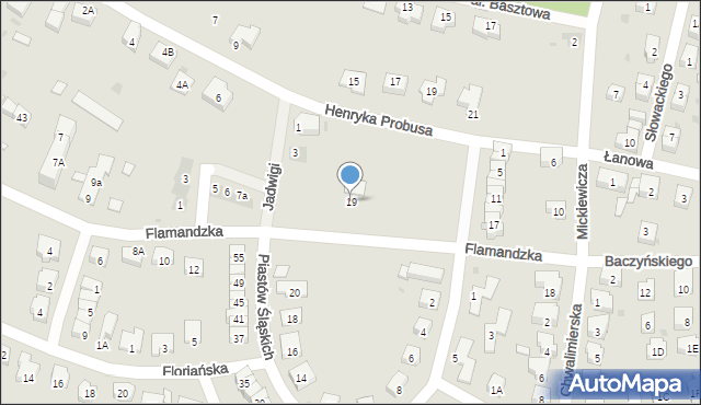 Środa Śląska, Flamandzka, 19, mapa Środa Śląska