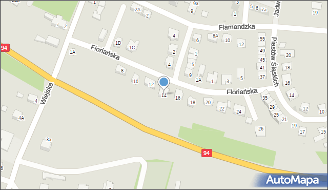 Środa Śląska, Floriańska, 14, mapa Środa Śląska