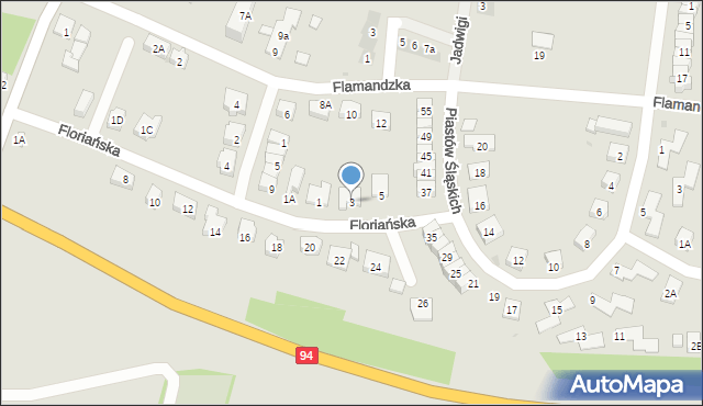 Środa Śląska, Floriańska, 3, mapa Środa Śląska