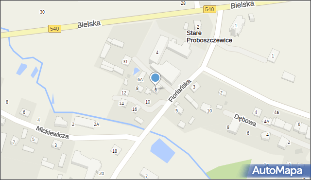 Stare Proboszczewice, Floriańska, 6, mapa Stare Proboszczewice