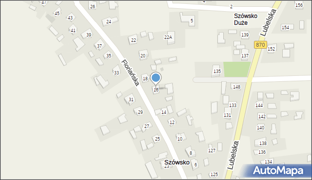 Szówsko, Floriańska, 16, mapa Szówsko