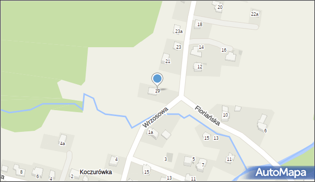 Targanice, Floriańska, 19, mapa Targanice