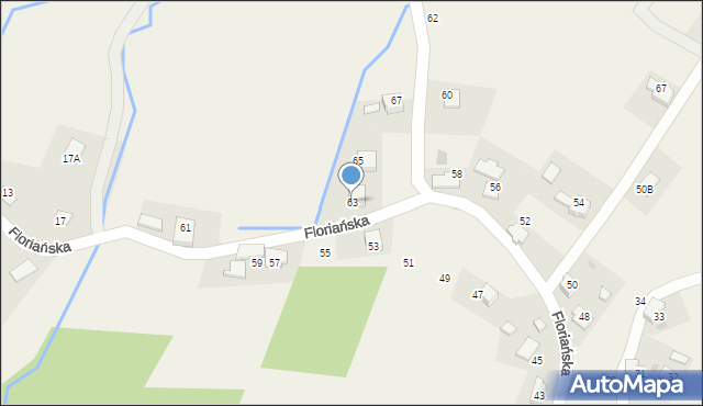 Targanice, Floriańska, 63, mapa Targanice