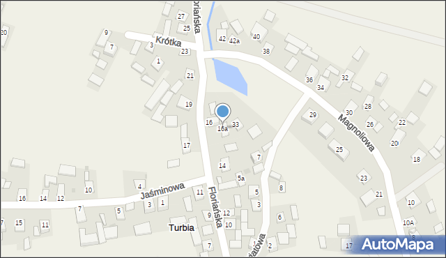 Turbia, Floriańska, 16a, mapa Turbia