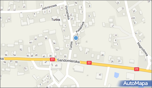 Turbia, Floriańska, 4, mapa Turbia