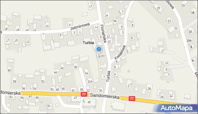 Turbia, Floriańska, 5, mapa Turbia