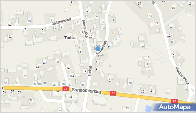 Turbia, Floriańska, 8, mapa Turbia