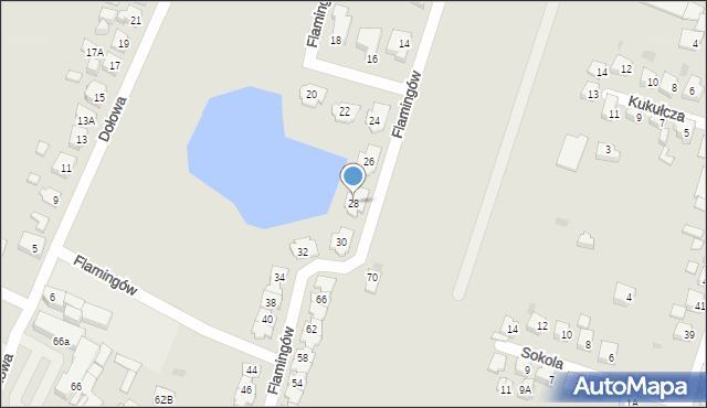 Tychy, Flamingów, 28, mapa Tychów